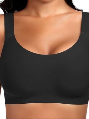 Werena U-Neck Seamless Full Coverage Wireless Bra Comfy XXL NEW Extender Black
